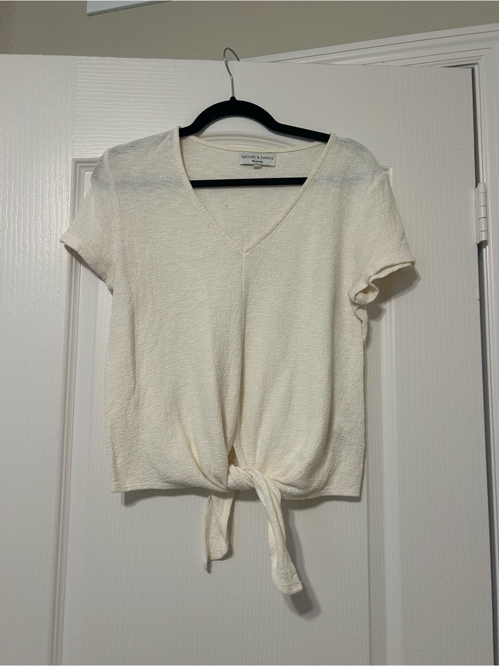 Madewell Cream Tie-Front V-Neck Top - Women's
